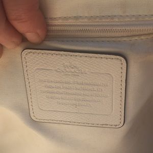 Cream leather real Coach bag with gold straps